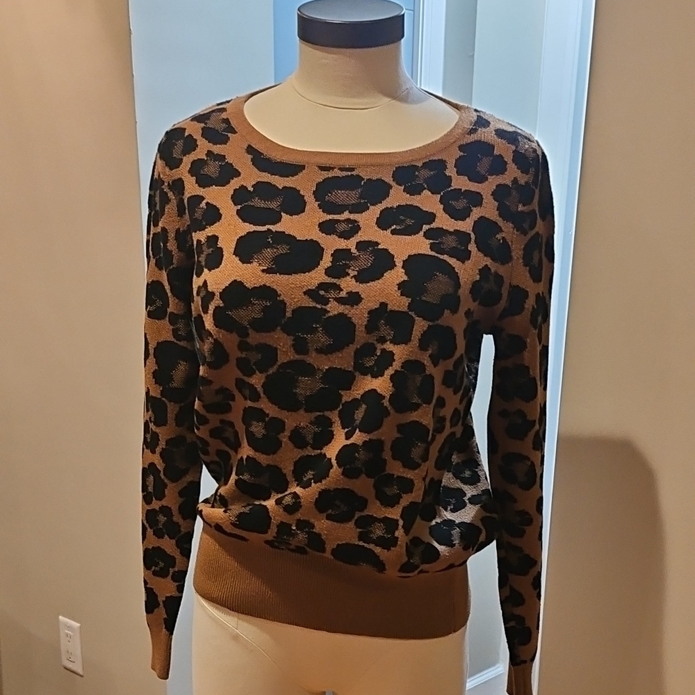 Ann Taylor Brown and Black Knit Top
